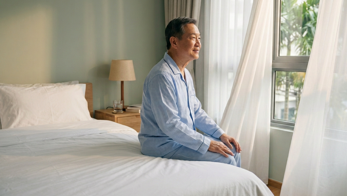 man doing stretching exercise